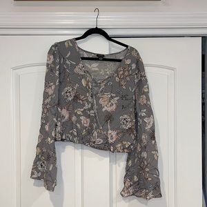 Bell sleeve flower power blouse